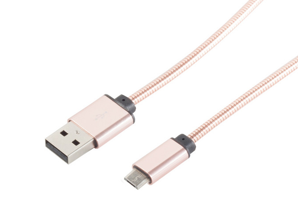 1271-1: USB Ladekabel Micro B Steel rosegold 1,0m